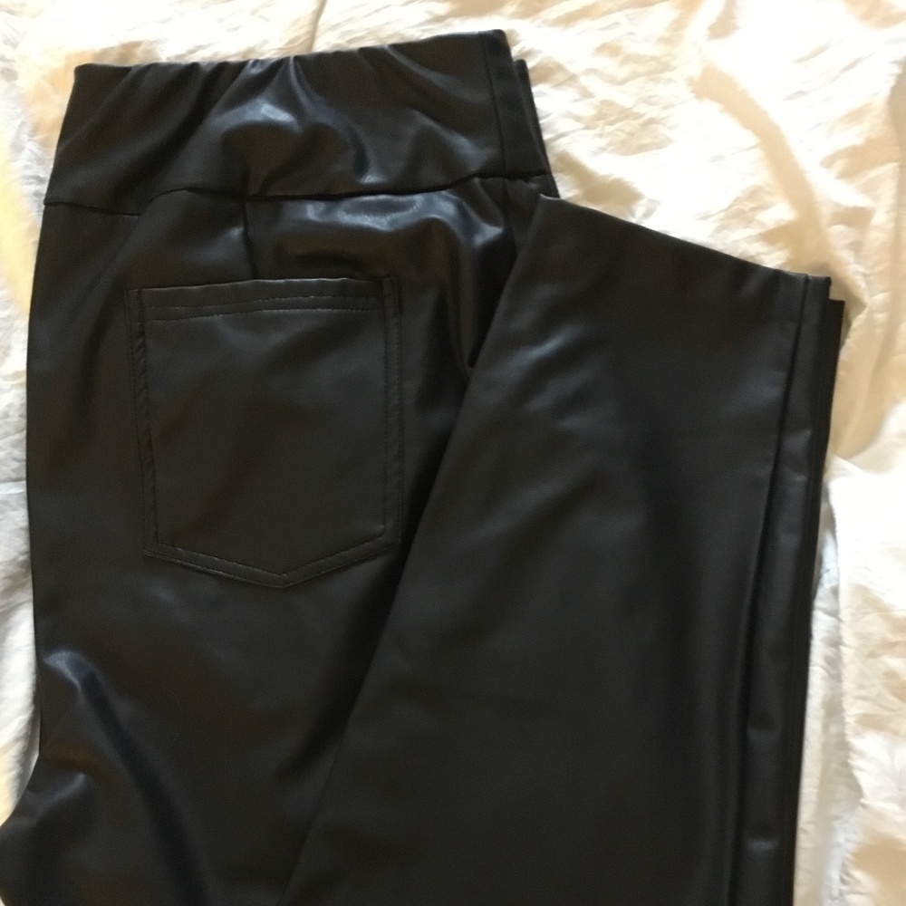 Black Faux Leather leggings.